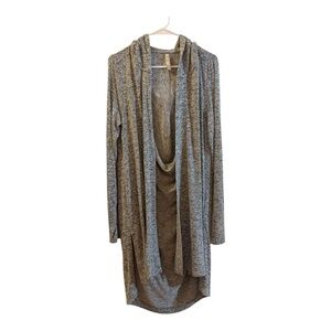 Athleta Harmony Wrap Hooded open-front Cardigan in Heather Gray • Size S